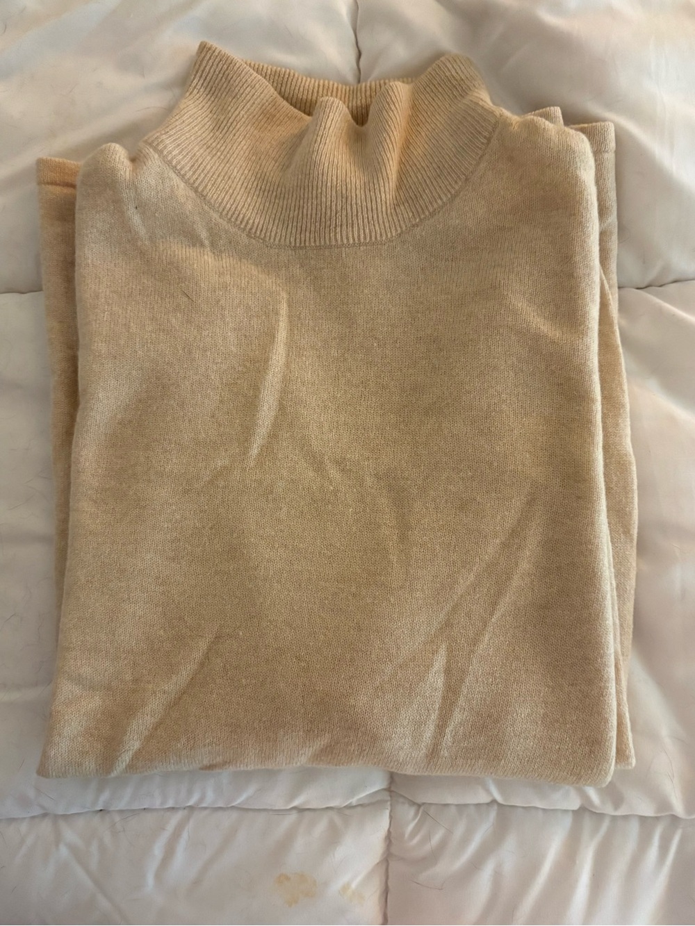 Women’s Lightweight cashmere Mock Neck Sweater - Beige